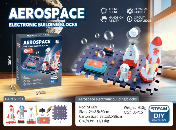Aerospace Steam Electronic Construction Set, With Electrical Circuits 8 Parts