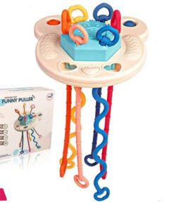 Baby Teether Pull String Sensory Rattle Toy