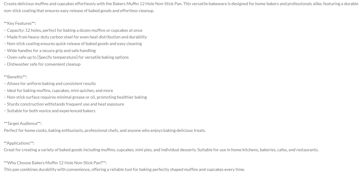 Bakers 12 Cup Muffin Pan