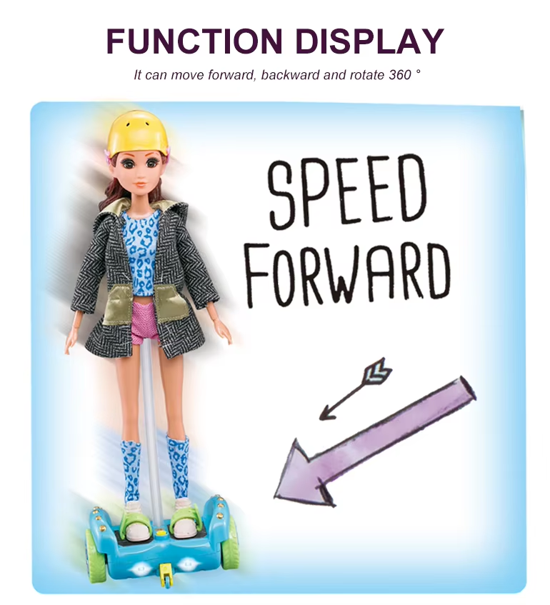 Barbie 360 Spin Rc Balance Hoverboard Remote Control Doll Toy