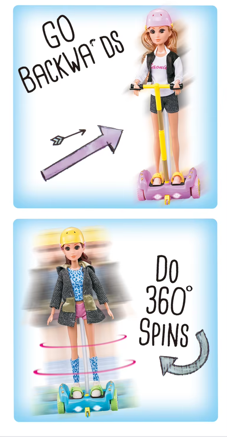 Barbie 360 Spin Rc Balance Hoverboard Remote Control Doll Toy