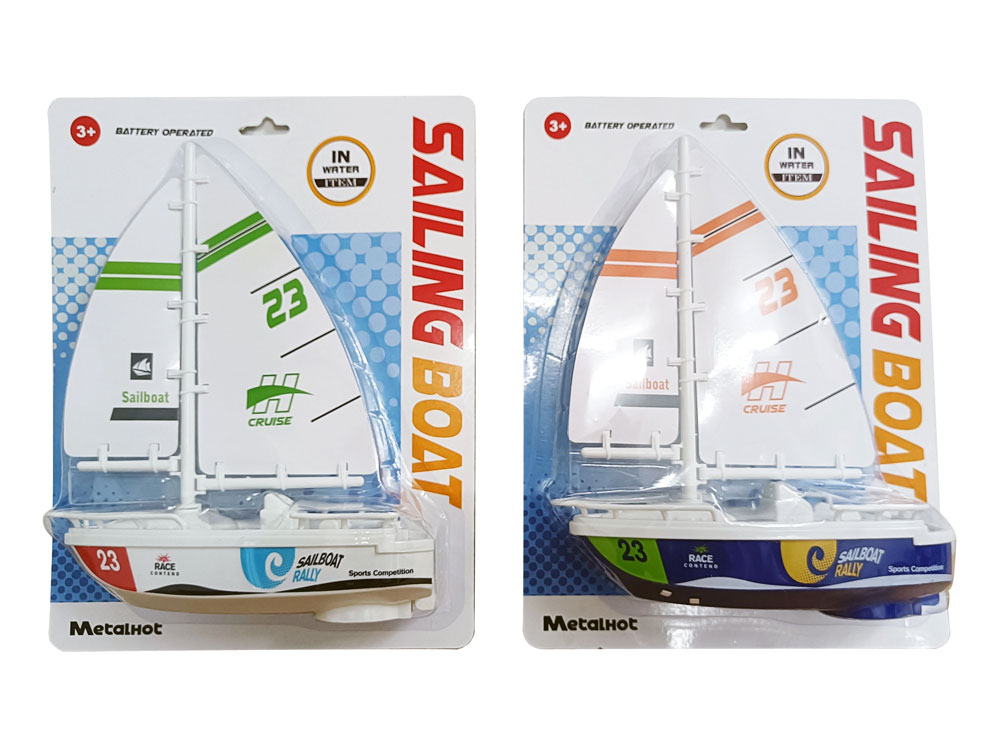 Battery Operated Sailing Boat Indoor Outdoor Boat Bath Toy Electric Turbine Drive Sailboats For Kids