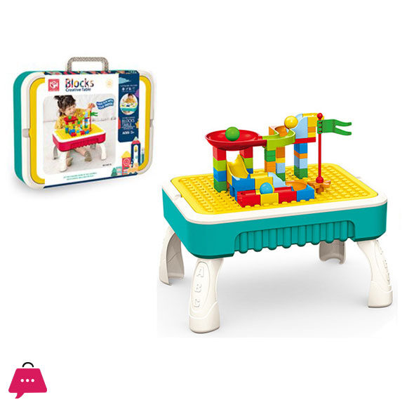 Blocks Creative Table Building Blocks Table Drawing Board 58Pcs