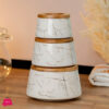 Ceramic Containers with Bamboo Lid 3 Pcs jars - JC7603-H28