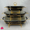 Chafing Dish Buffet Set Ceramics Chafer With Marble Finish Chafer And Buffet Warmer - Rectangle