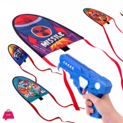Kids Kite Launcher Kites Beach Toys Shooting Kites Gun Flying Glider Air Combat