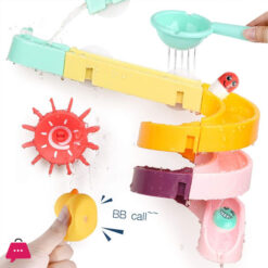 Children'S Bath Toys Set, 24Pcs Diy Slide Waterfall Track Stick With Suction Cup And Wheels Water Ball Shower Floating Bathtub Toy Summer Children Bathtub Gift For Kids Boys Girls