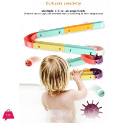 Children'S Bath Toys Set, 24Pcs Diy Slide Waterfall Track Stick With Suction Cup And Wheels Water Ball Shower Floating Bathtub Toy Summer Children Bathtub Gift For Kids Boys Girls