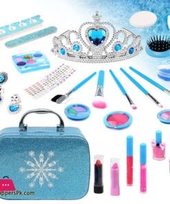 Childrens Cosmetics Toy Frozen Themed Princess Girl Play House Make-Up Eye Shadow Nail Polish Crown Makeup Box Set