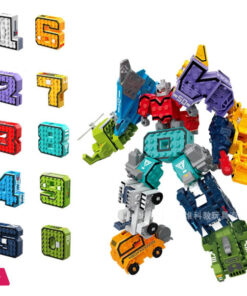 Children's Digital Transformation Toys Number 0-9 Set Car Ensemble Robot Transformers Puzzle Math Early Education Blocks