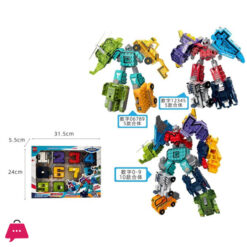Children'S Digital Transformation Toys Number 0-9 Set Car Ensemble Robot Transformers Puzzle Math Early Education Blocks