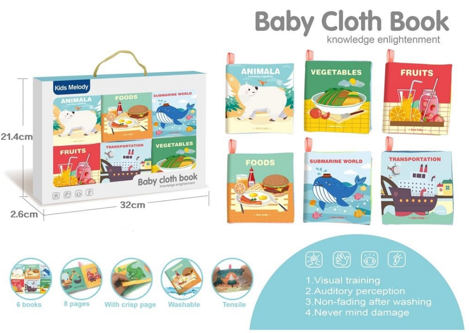 Kids Melody Cloth Books For Babies (Set Of 6 Book) 10 Kids Melody Cloth Books For Babies (Set Of 6 Book)