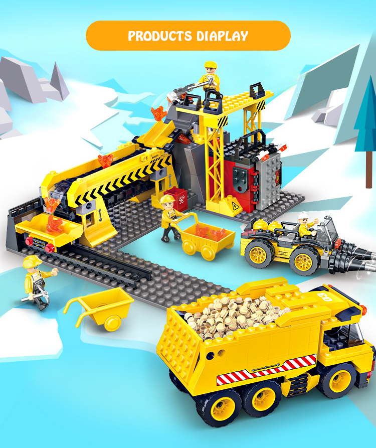 Cogo 3D 604 Pcs Engineering Truck Construction Building Blocks Play Bricks Educational Toys For Kids