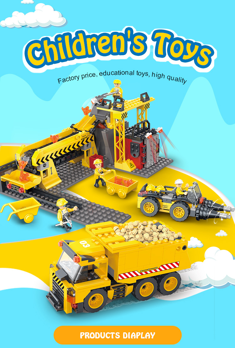 Cogo 3D 604 Pcs Engineering Truck Construction Building Blocks Play Bricks Educational Toys For Kids
