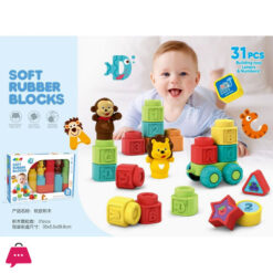 Diy Abc &Amp; 123 Big Size Building Block Soft Rubber Blocks 15/19/31Pcs