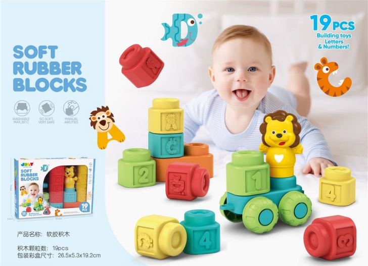 Diy Abc &Amp; 123 Big Size Building Block Soft Rubber Blocks 15/19/31Pcs