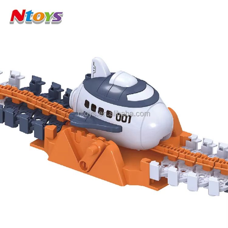 Diy Assembly Space Toys Rocket Electric Toy Track Car 301Pcs