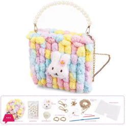 DIY Craft Hand Woven Bag Pom Pom Bag