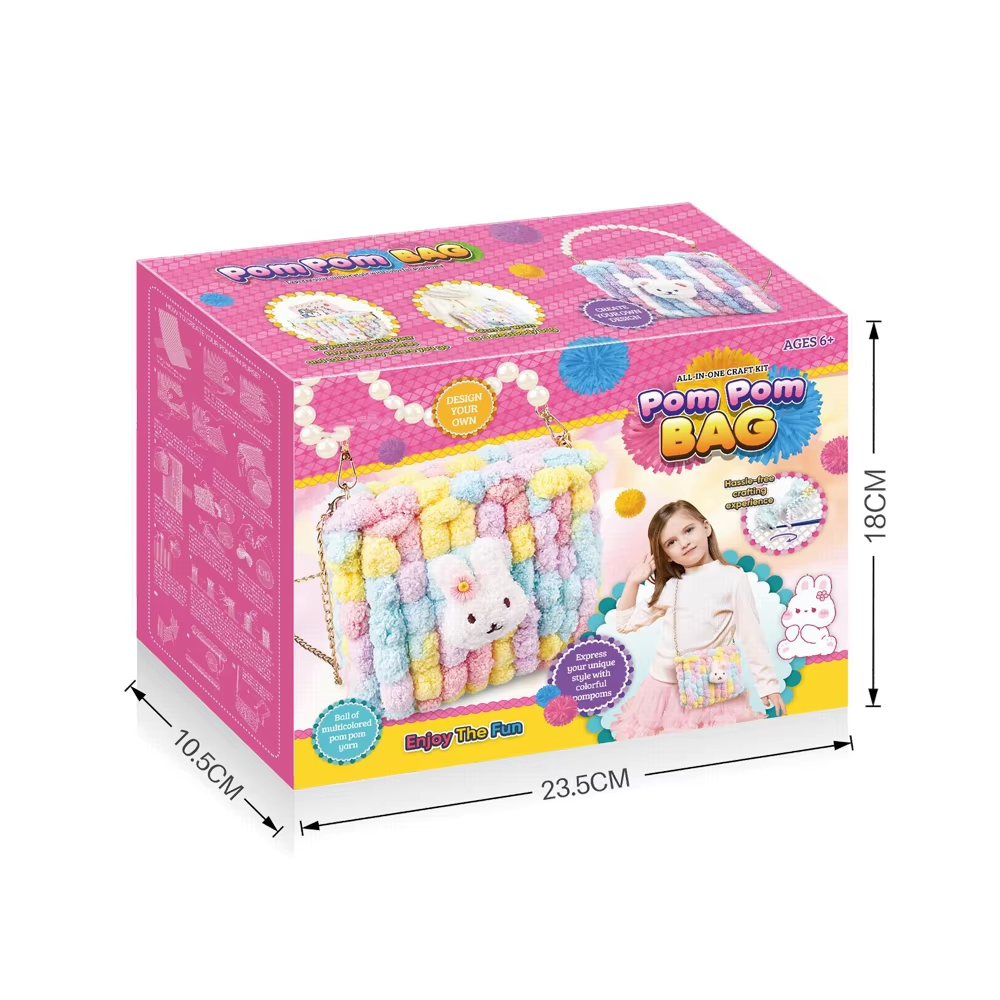 Diy Craft Hand Woven Bag Pom Pom Bag
