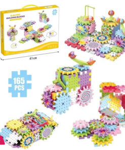 Electric Building Block Gear Toy Set DIY Plastic Brick Toys Colourful Building Block 165 Pcs
