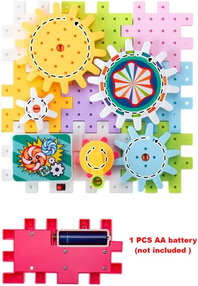 Electric Building Block Gear Toy Set Diy Plastic Brick Toys Colourful Building Block 83 Pcs