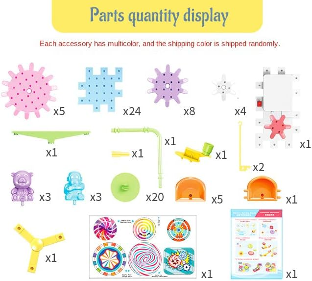 Electric Building Block Gear Toy Set Diy Plastic Brick Toys Colourful Building Block 83 Pcs