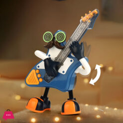 Electric Dancing Mr. Rock & Roll Music Light Swing Saxophone Guitar Dancing Robot Toy