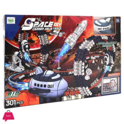 DIY Assembly Space Toys Rocket Electric Toy Track Car 301Pcs