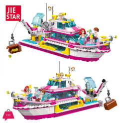 JIESTAR 550 Pcs Three Layer Treasure Hunt Yacht Model Diy Educational Building Block