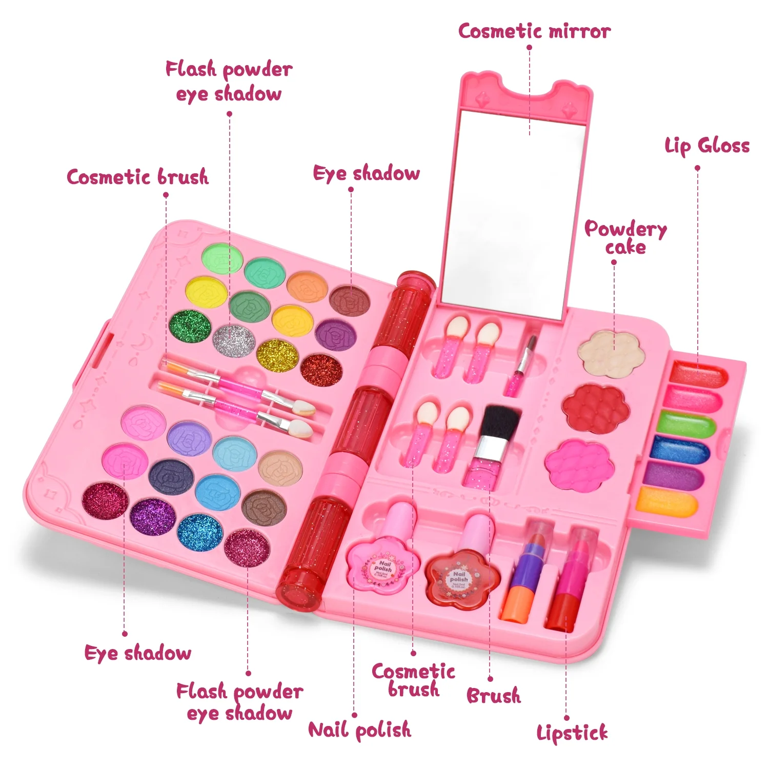 Kids Makeup Kit For Girl Real Cosmetic Set Pretend Play Makeup Beauty Set