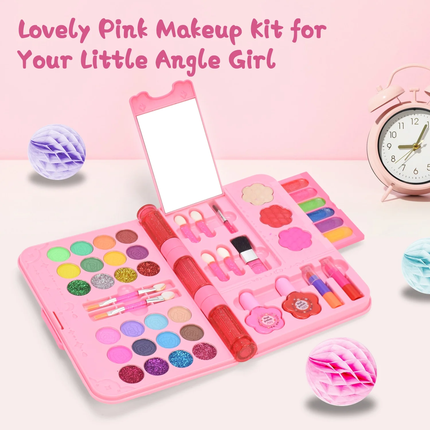 Kids Makeup Kit For Girl Real Cosmetic Set Pretend Play Makeup Beauty Set
