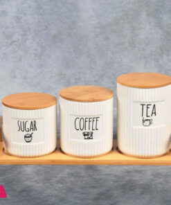Modern Design Sugar Tea And Coffee Jar Set 9 Modern Design Sugar Tea And Coffee Jar Set - Image 4