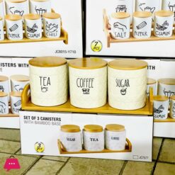 Modern Design Sugar Tea and Coffee Jar Set JC7577-A