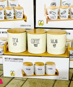Modern Design Sugar Tea and Coffee Jar Set JC7577-A