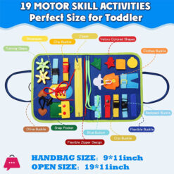 Montessori Busy Board Educational Activity Developing Sensory Board Skills Travel Toy