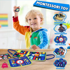 Montessori Busy Board Educational Activity Developing Sensory Board Skills Travel Toy