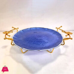 Orchid Glass Plate With Stand 10 Inch