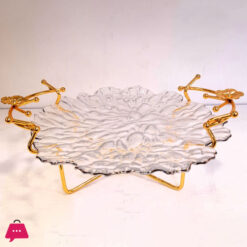Orchid Glass Plate With Stand 10 Inch