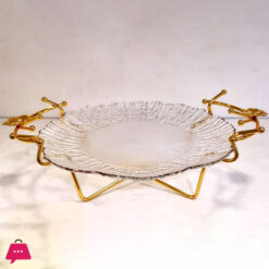 Orchid Glass Plate With Stand 10 Inch