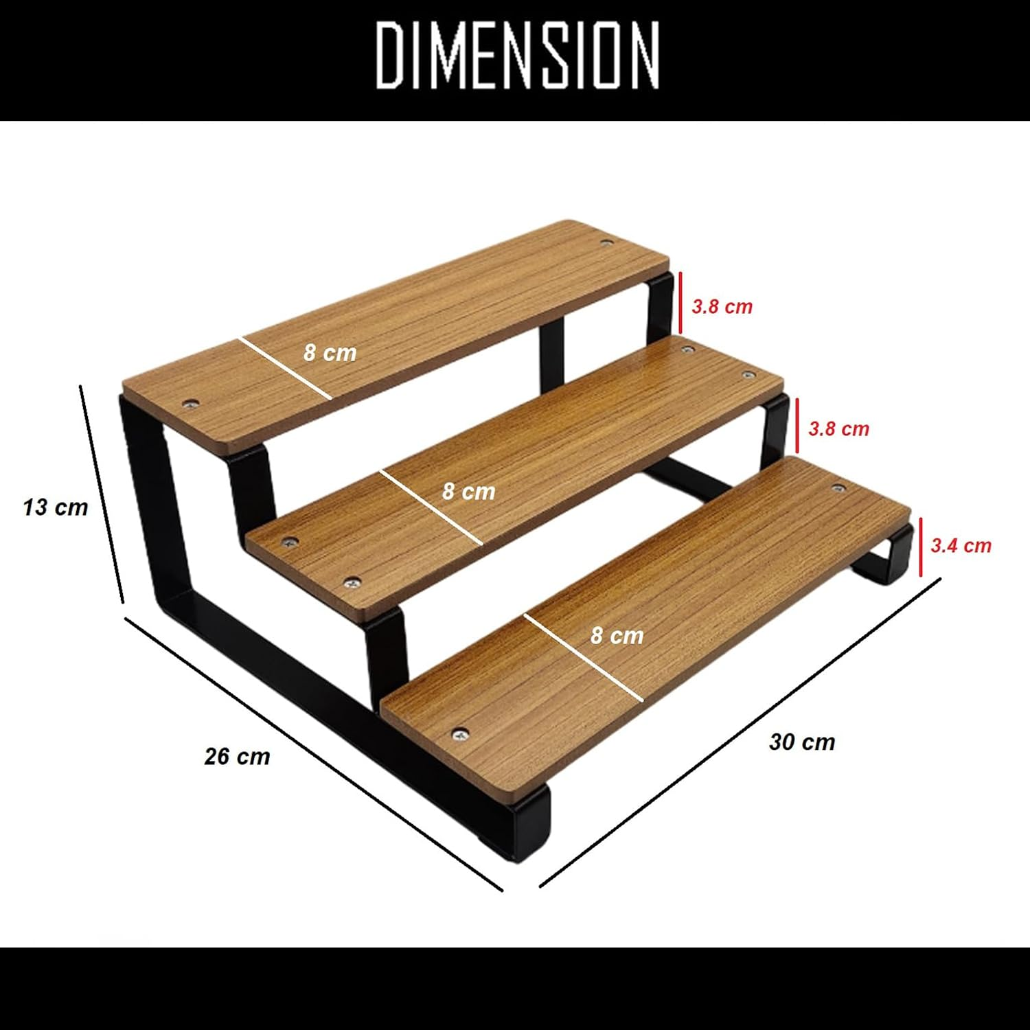 Pastry Stand Wooden 3 Step Salad Bar Stand