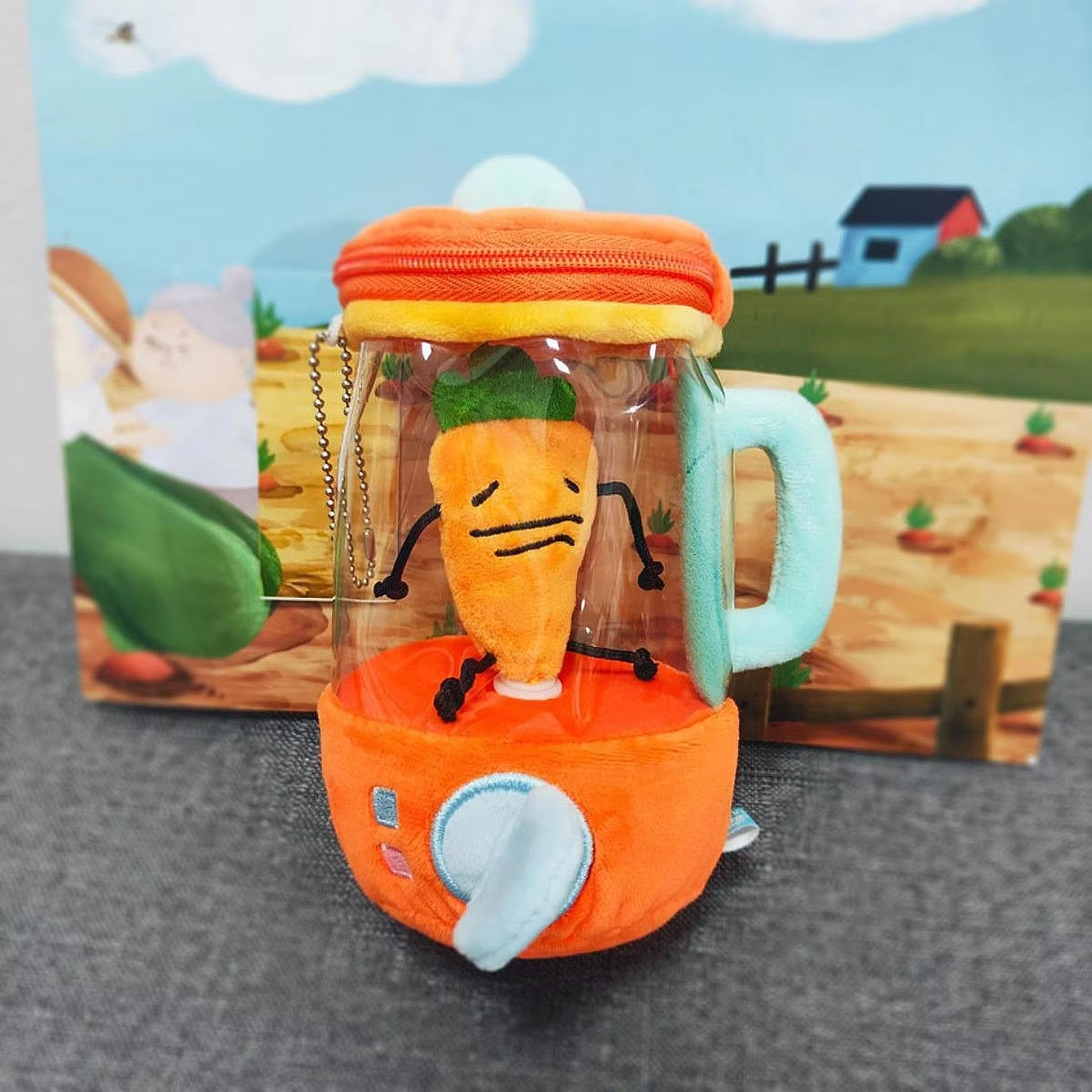Plush Carrot Juicer Toy Cute Creative Novelty Portable Carrot Doll