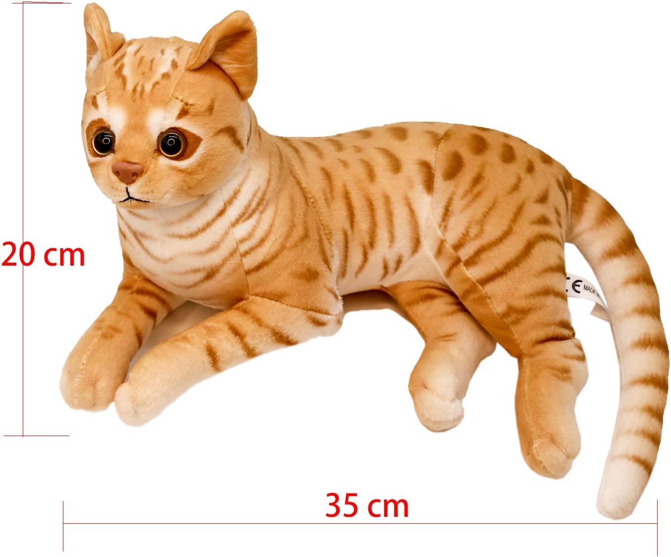 Plush Toys Stuffed Realistic Tabby Cats Gifts For Children 35Cm