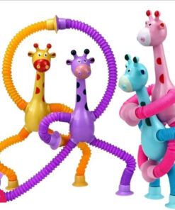 Pop Tubes, Sensory Suction Cup Plastic Toy, Deformable Novelty Telescopic Giraffe Fidget Toys