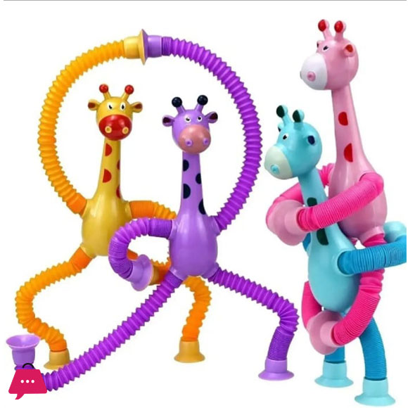 Pop Tubes, Sensory Suction Cup Plastic Toy, Deformable Novelty Telescopic Giraffe Fidget Toys 15 Pop Tubes, Sensory Suction Cup Plastic Toy, Deformable Novelty Telescopic Giraffe Fidget Toys
