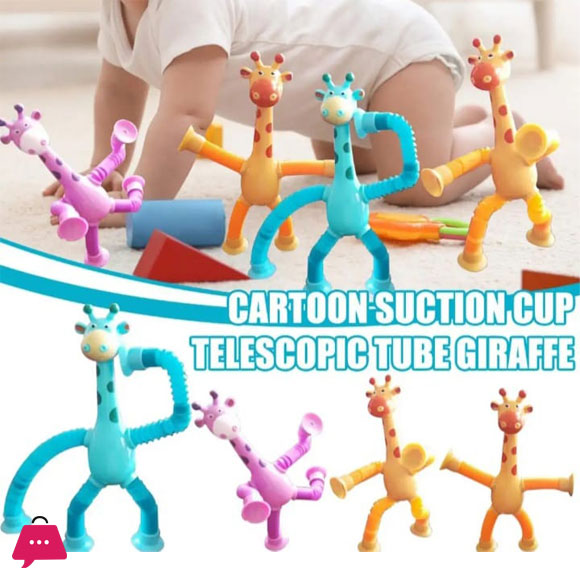 Pop Tubes, Sensory Suction Cup Plastic Toy, Deformable Novelty Telescopic Giraffe Fidget Toys 16 Pop Tubes, Sensory Suction Cup Plastic Toy, Deformable Novelty Telescopic Giraffe Fidget Toys - Image 2
