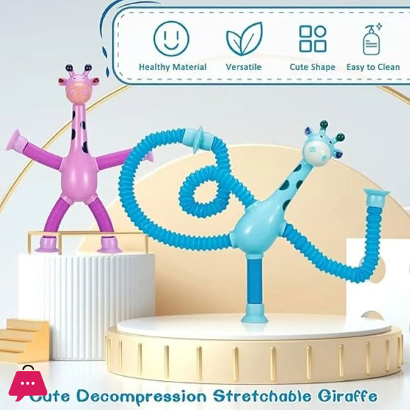 Pop Tubes, Sensory Suction Cup Plastic Toy, Deformable Novelty Telescopic Giraffe Fidget Toys 17 Pop Tubes, Sensory Suction Cup Plastic Toy, Deformable Novelty Telescopic Giraffe Fidget Toys - Image 3