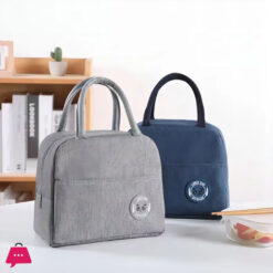 Portable Canvas Lunch Bag Waterproof Insulated Fresh Cooler Bag Thermal Food Picnic Convenient Lunch Bag For Women Girl