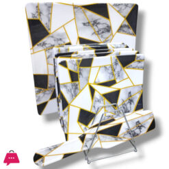 Premium 8-Pcs Cake Set Melamine Cake Set Square Cake Serving Set Pizza Serving Plates Double Glazed Cake Set 15 Pcs