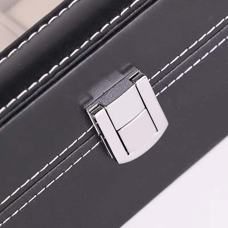 Pu Leather Watch Box For Men Watch Display Case With Glass 12-Watch