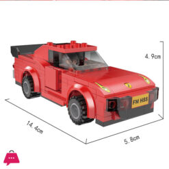 Red Classic Car Building Blocks Kit - Gift For Classic Car Lovers - 176 Pcs